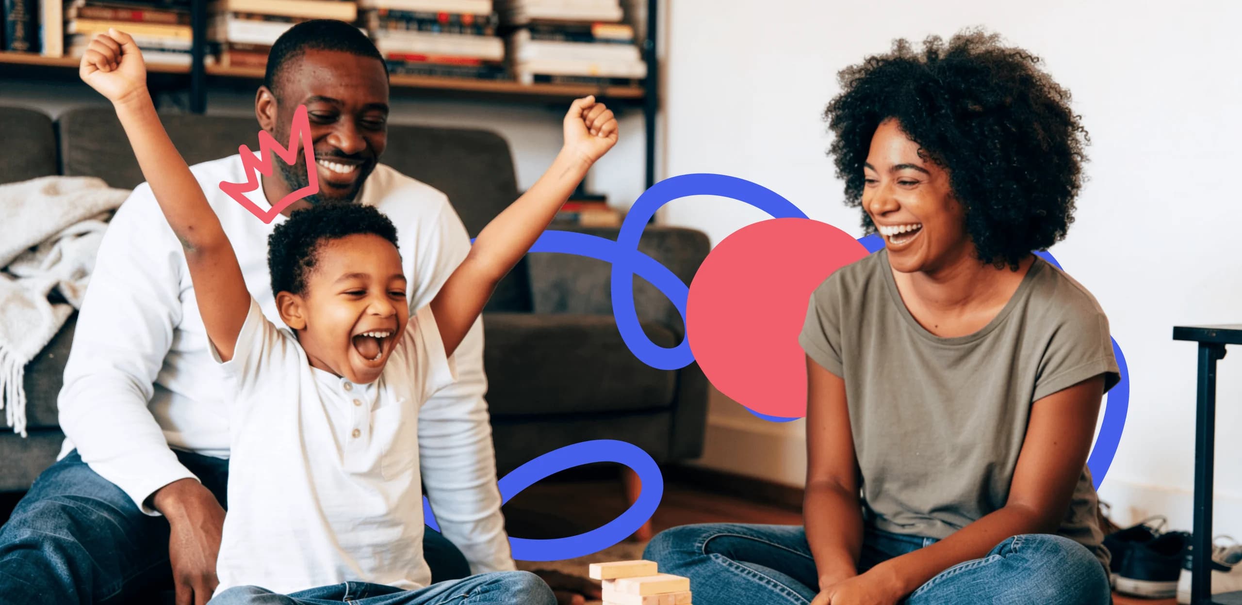 A family working together with a tutor